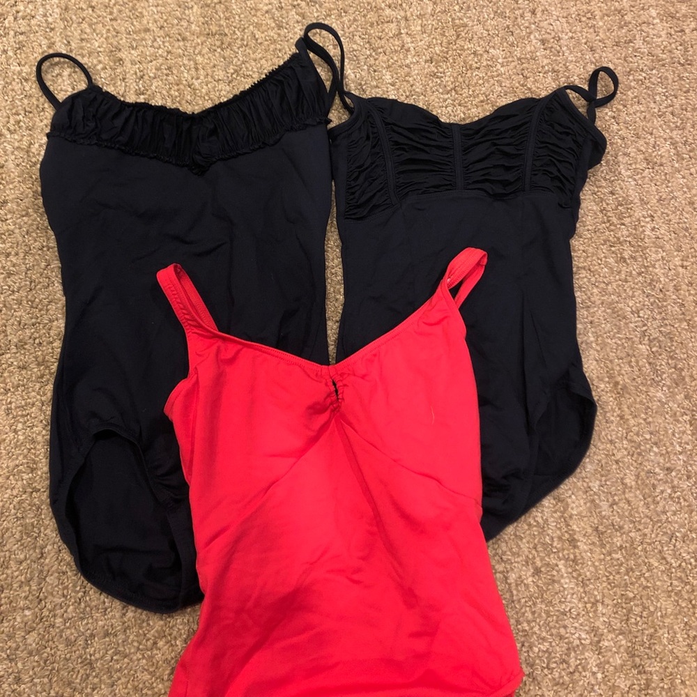 Three Bloch leotards